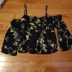 Love, Fire Cold Shoulder 3/4 Blouse